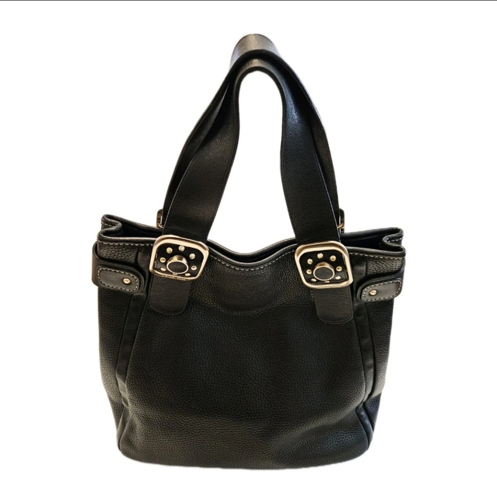 Vintage Michael Kors Black Leather Hobo Tote Bag EUC - Picture 8 of 15